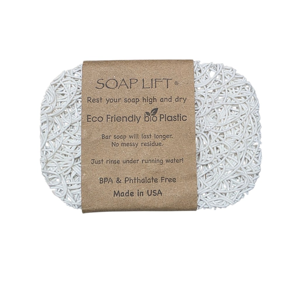 NEW Soap Lift Eco Friendly Bio Plastic Bar Soap Holder Soap Rest High Dry White